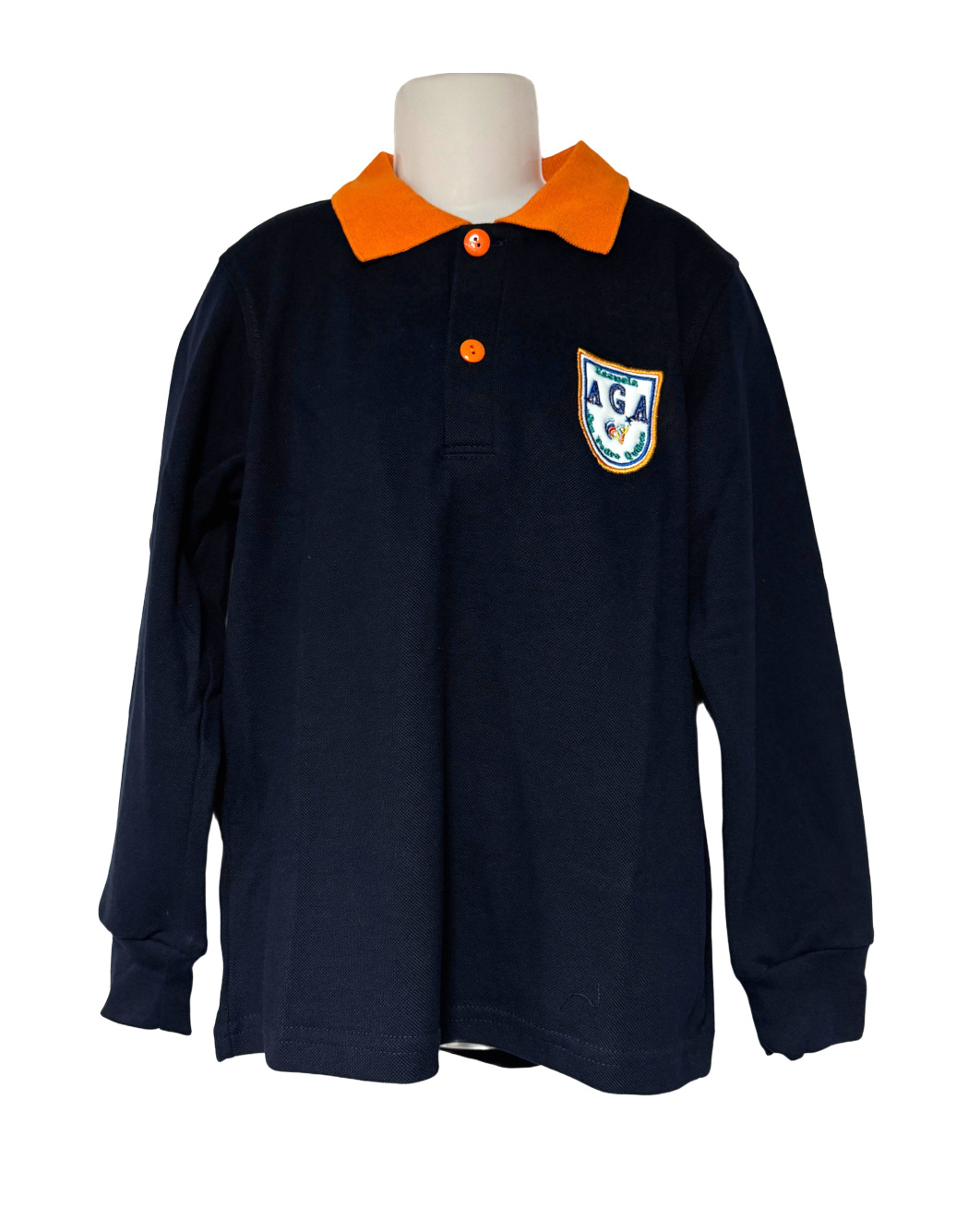polera pique manga larga naranja