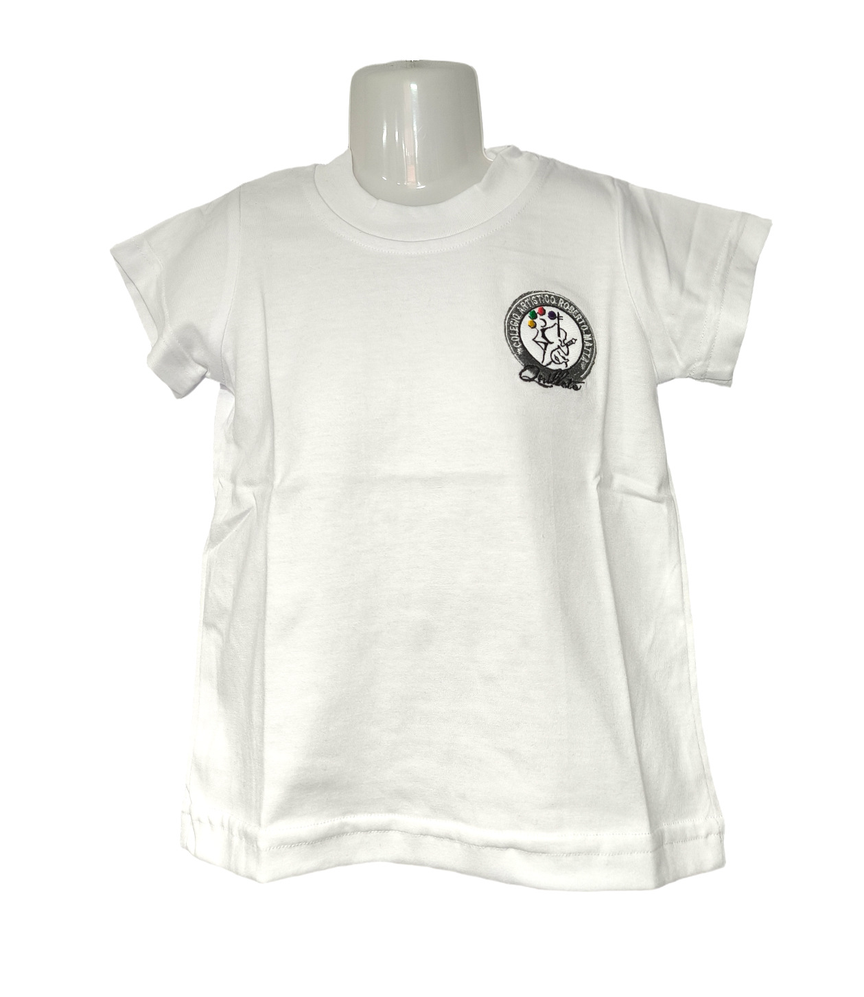 polera polo manga corta blanca