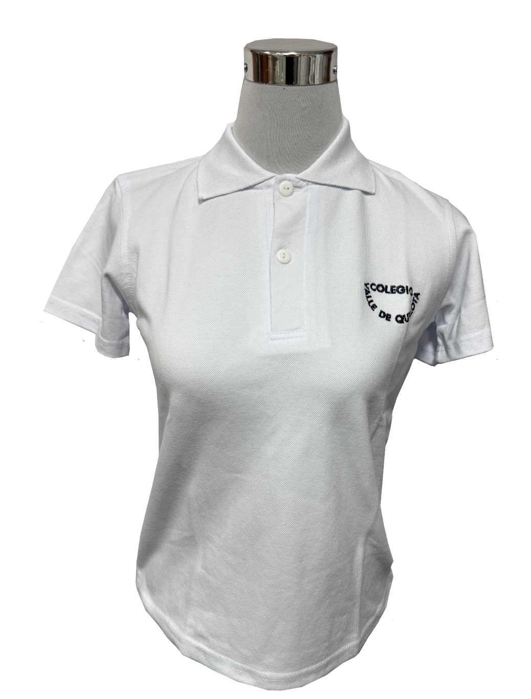 polera pique manga corta blanca