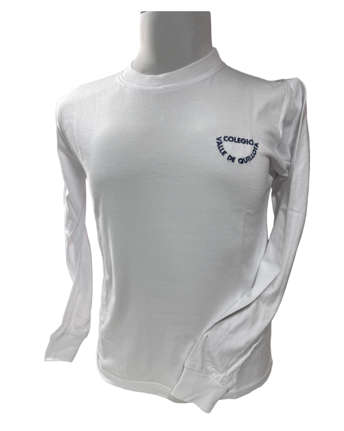 polera polo manga larga blanca