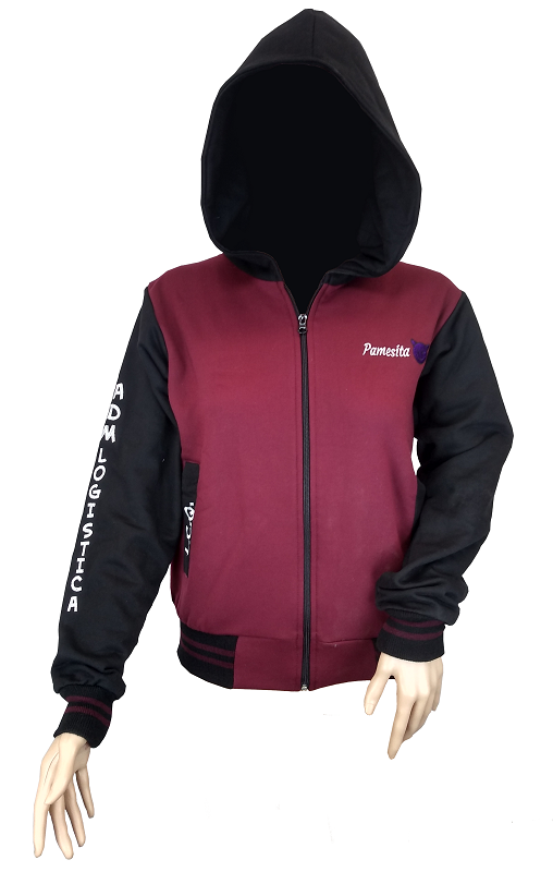 chaqueta negro burdeo